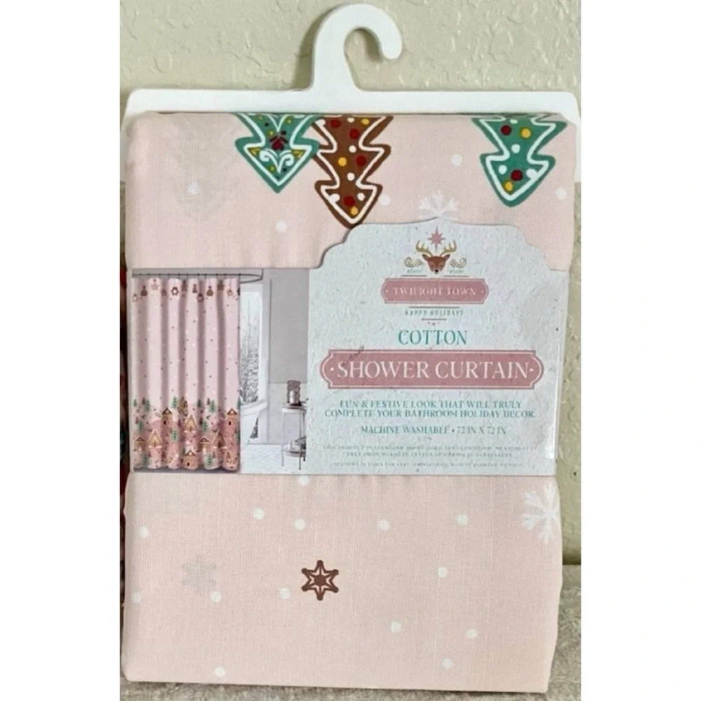 Gingerbread Pink Shower Curtain